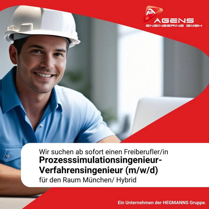 🚀 Wir suchen dich! Freiberuflicher Prozesssimulationsingenieur / Verfahrensingenieur (m/w/d) im Raum München 🌟
Du bist...