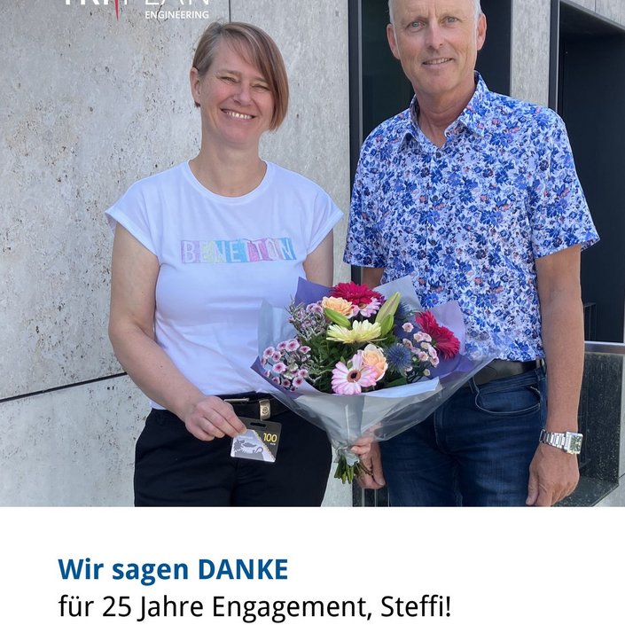 Stefanie Derfler ist seit 25 Jahren Teil unseres TRIPLAN Teams in Burghausen. 😁
Ihr Weg begann am 1. Januar 2001 als... Stefanie Derfler ist seit 25 Jahren Teil unseres TRIPLAN Teams in Burghausen. 😁
Ihr Weg begann am 1. Januar 2001 als...